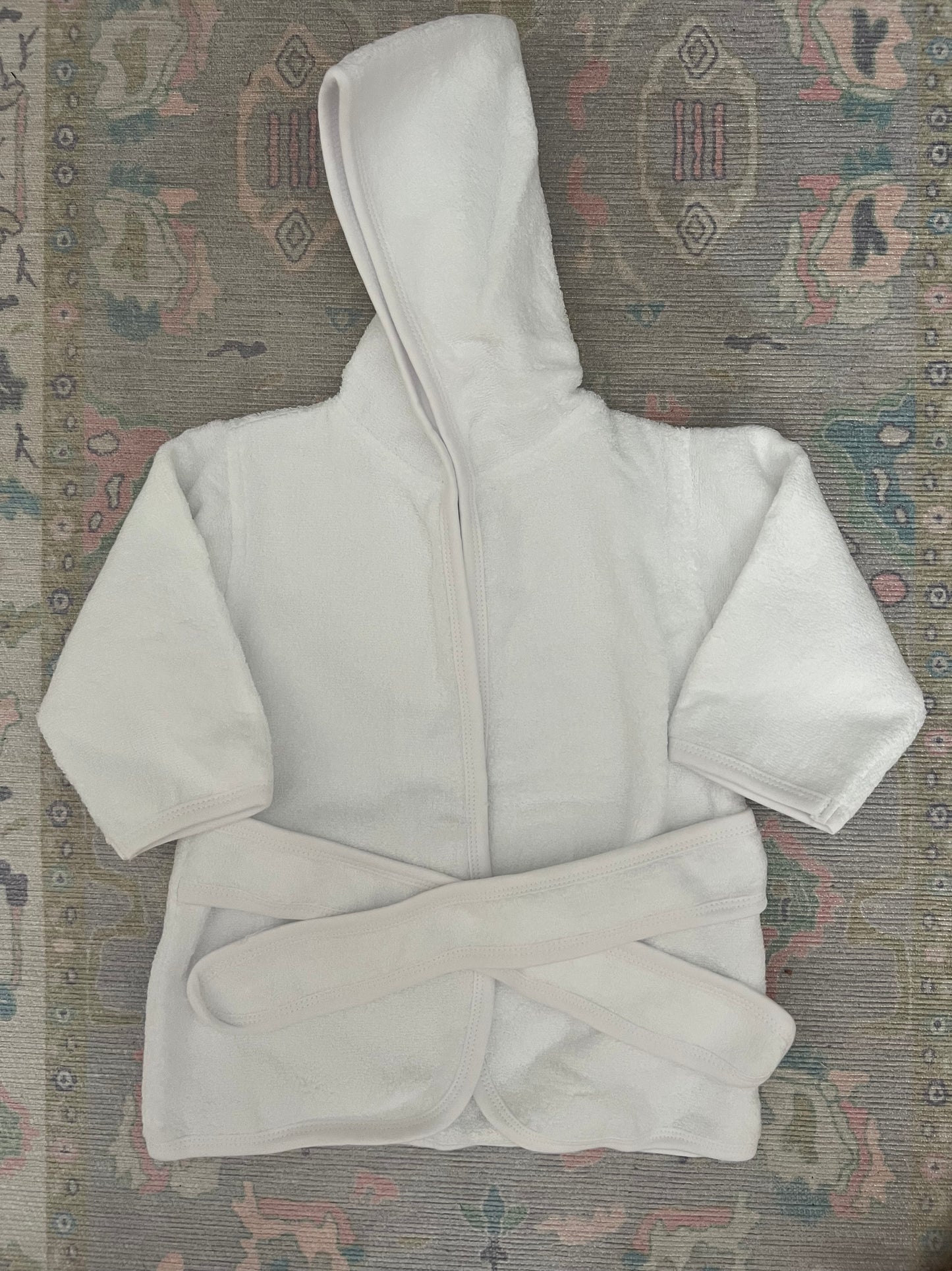 New Terry Plush Luxury White Trim Robe INFANT AND TODDLER