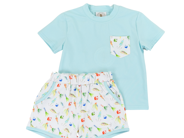 Gone Fishing Boys Play Pocket Short Set