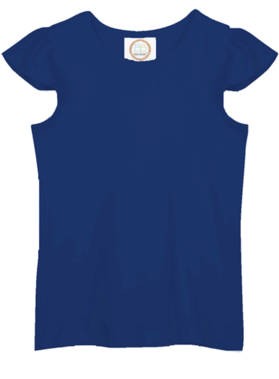 Girls Flutter Sleeve Shirt MULTIPLE COLORS