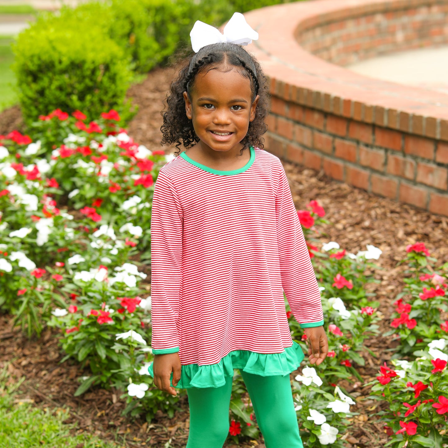 Ava Pants Stripe Red and Green Ruffled