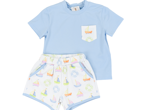 Sweet Sails Boys Play Pocket Short Set
