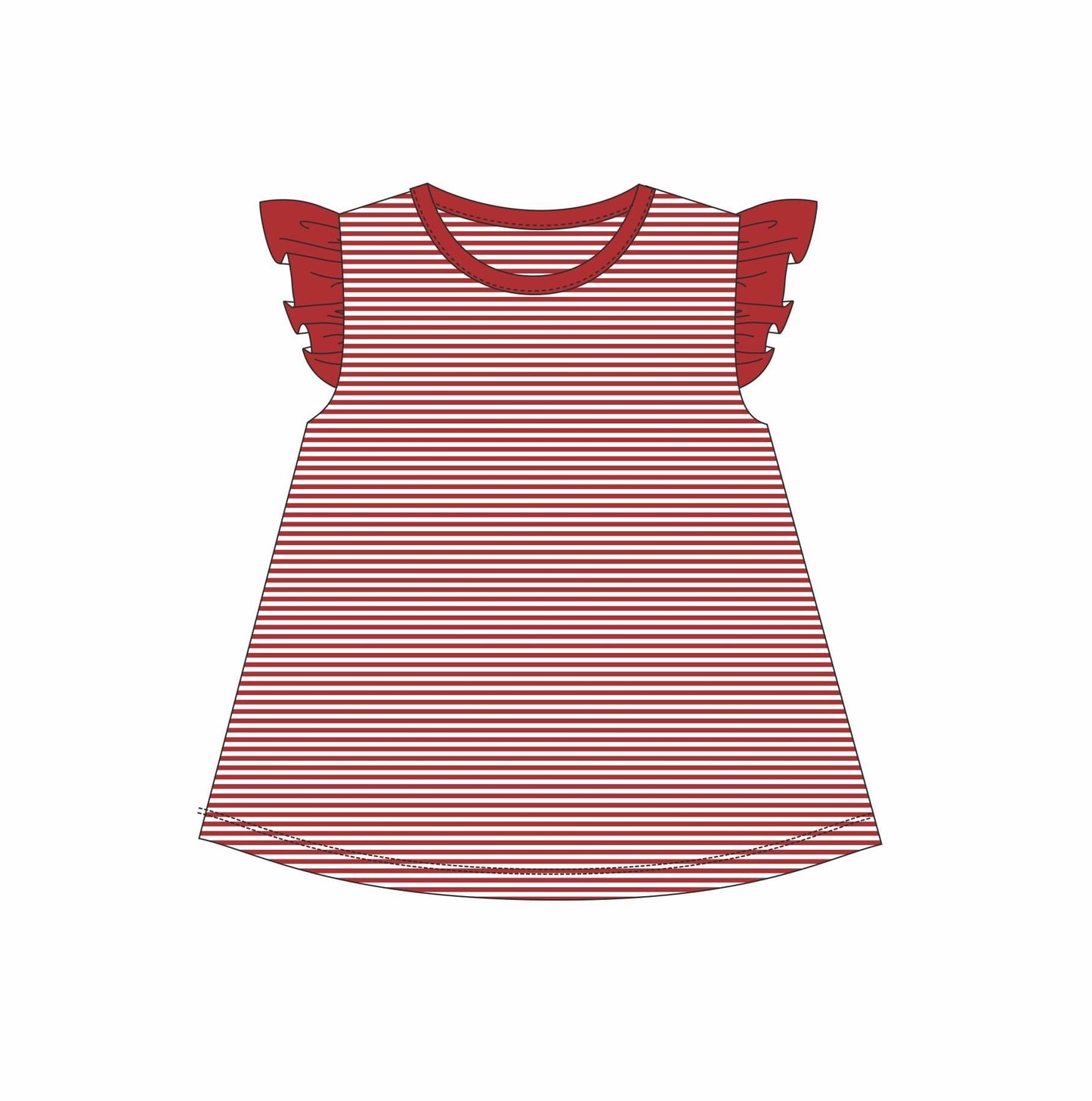 Olivia Flutter Top Red Stripe