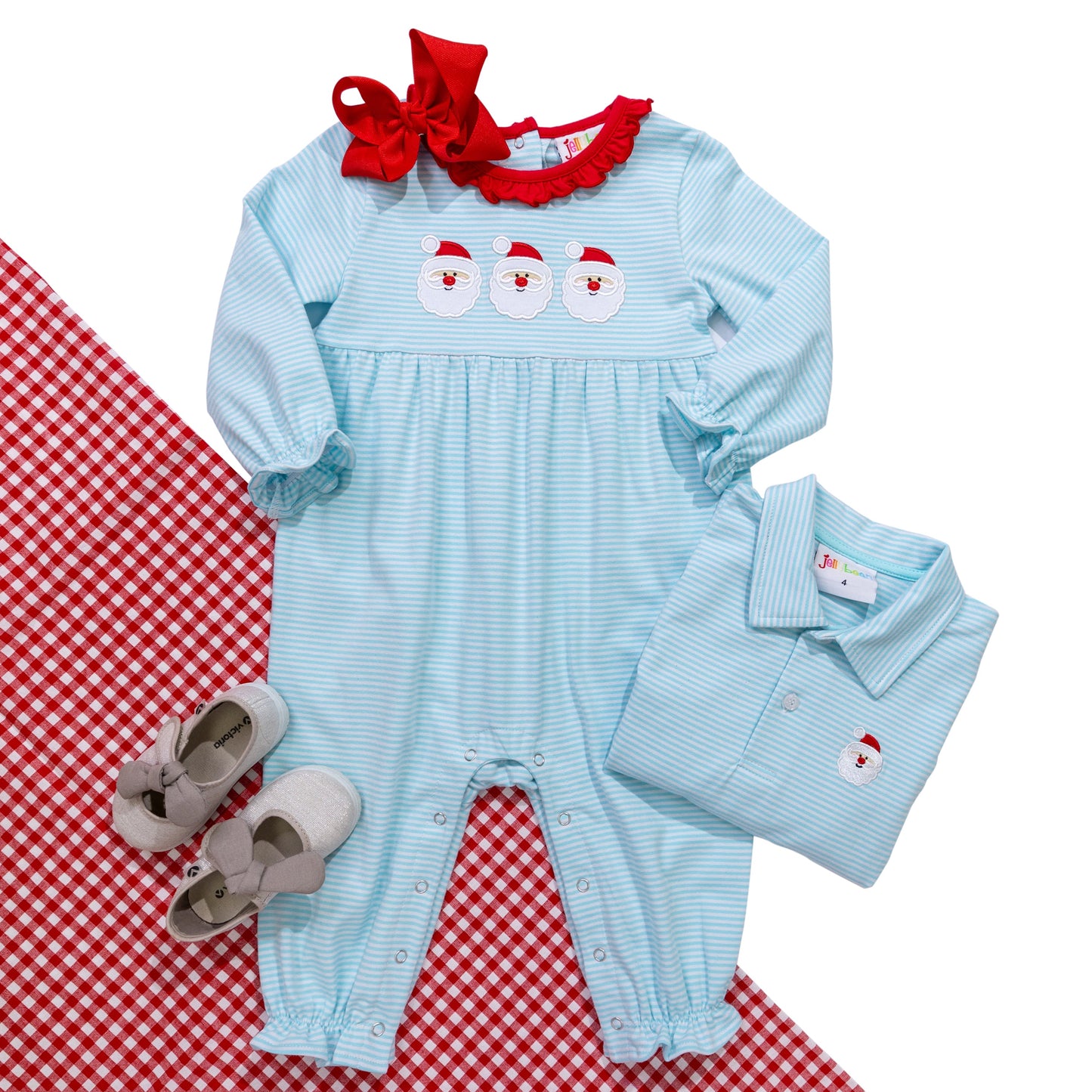 Santa Trio Ruffled Romper