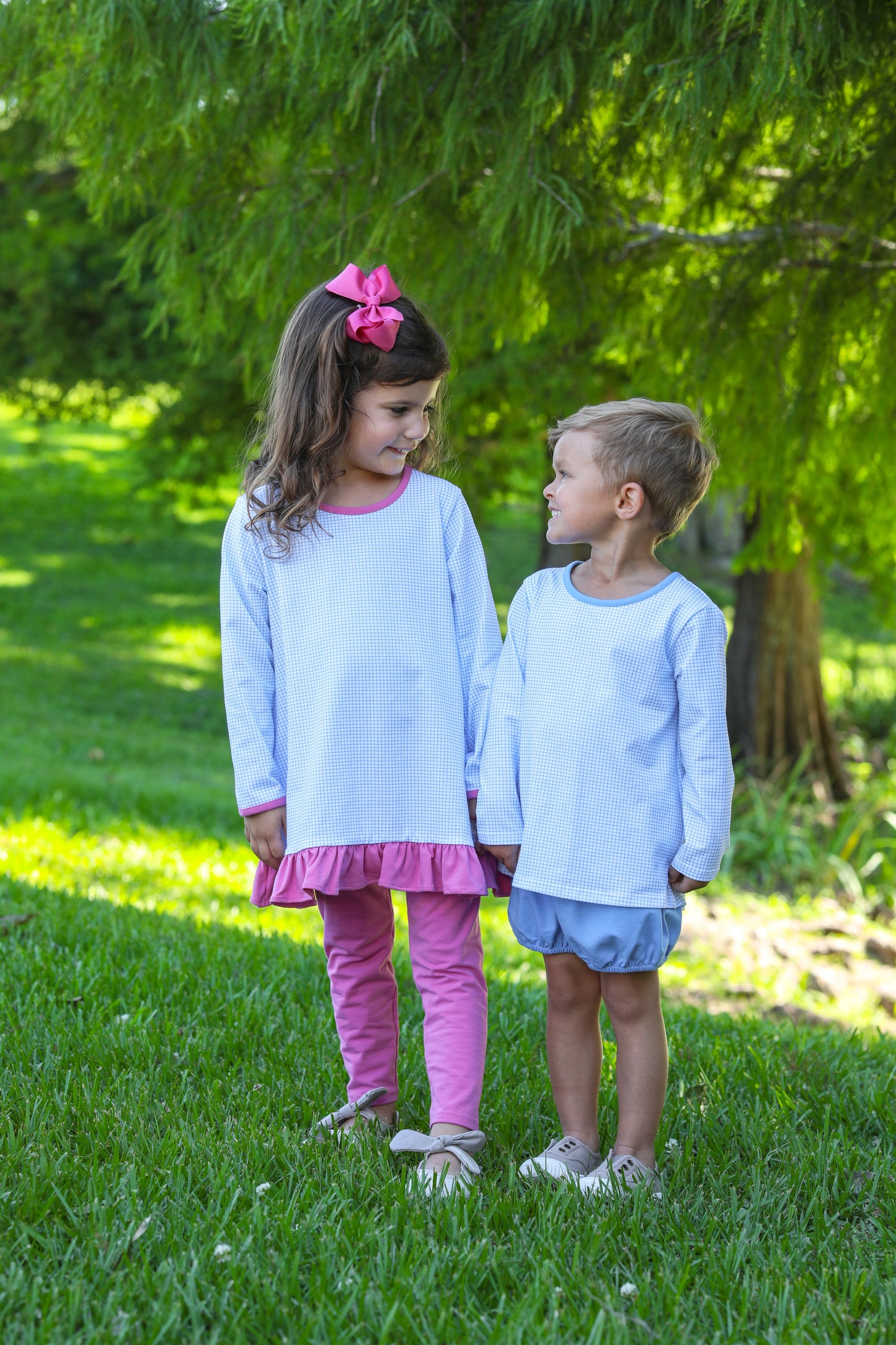 Thomas Blue Windowpane Bloomer Set Boy