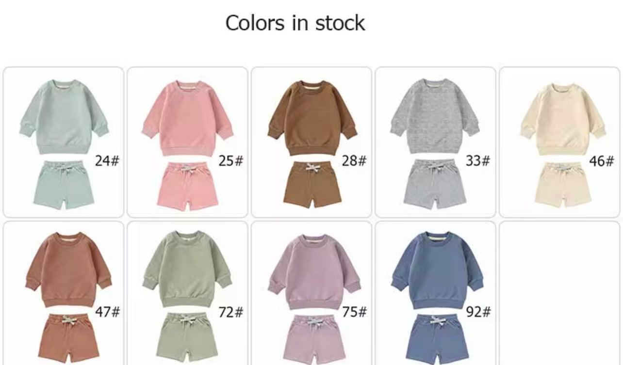 Two Piece Pullover Spring Short Set Girl/Boy