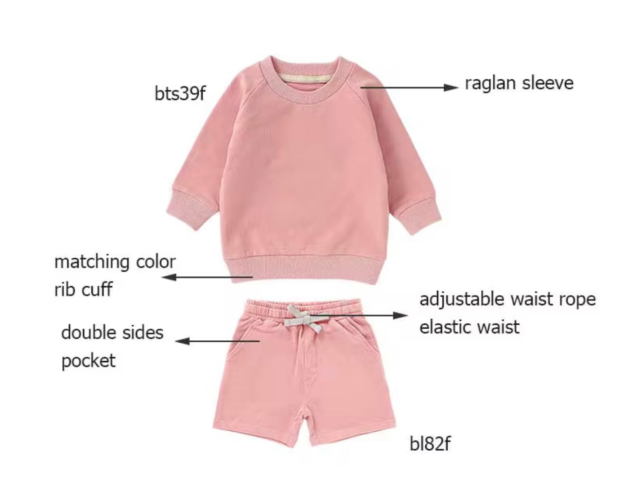 Two Piece Pullover Spring Short Set Girl/Boy