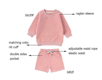 Two Piece Pullover Spring Short Set Girl/Boy