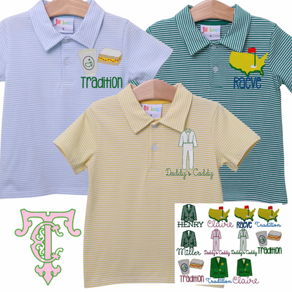 Jellybean Pale Yellow Stripe Michael Polo Pick your MINI design