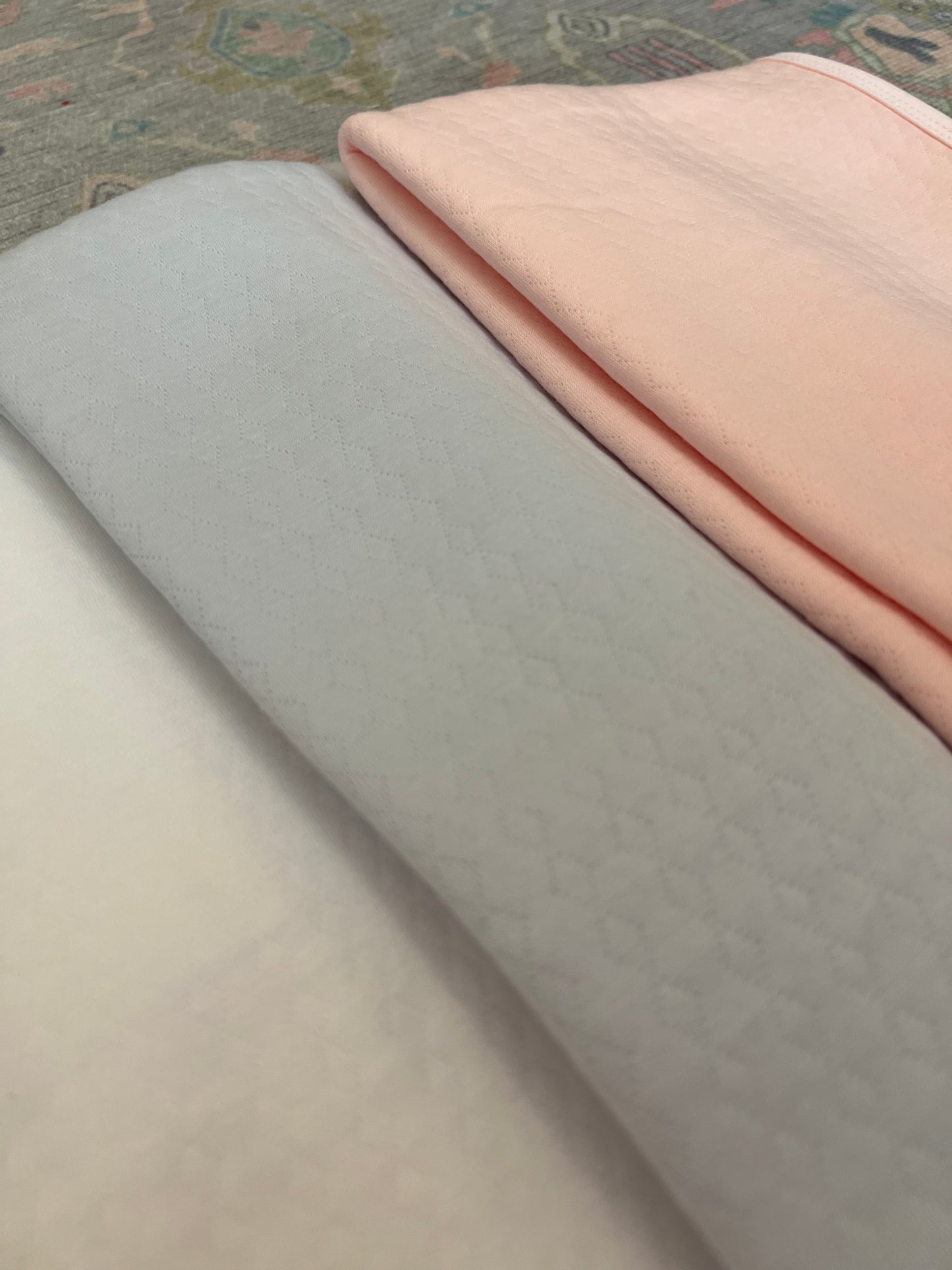 Plush Pearl Luxury Baby Bib, Burp, or Blanket or full set PINK, BLUE,WHITE