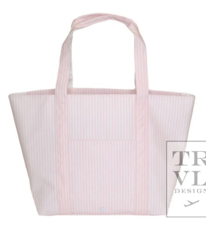 TRVL XL JUMBO TOTE with luggage slide on suitcase