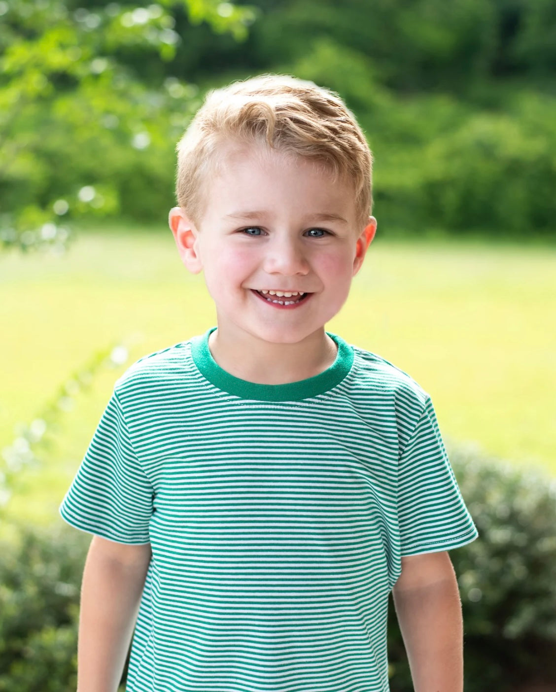 Jellybean Green Stripe Graham Tee Pick your MINI design