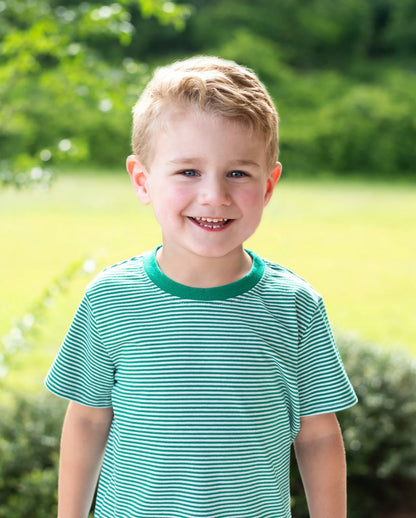 Jellybean Green Stripe Graham Tee Pick your MINI design