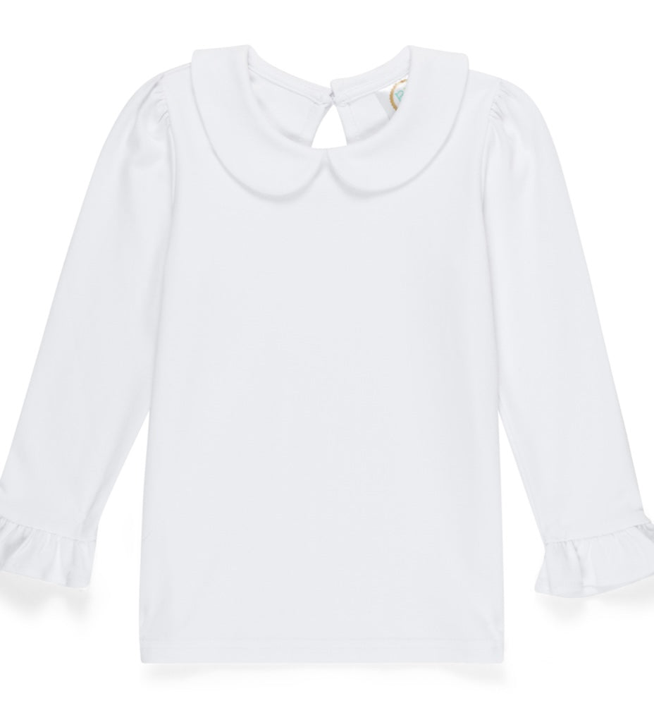 Girls Peter Pan Collar Puff Sleeve LS shirt