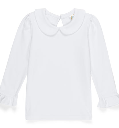Girls Peter Pan Collar Puff Sleeve LS shirt