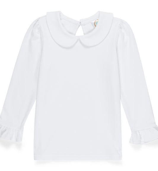 Girls Peter Pan Collar Puff Sleeve LS shirt