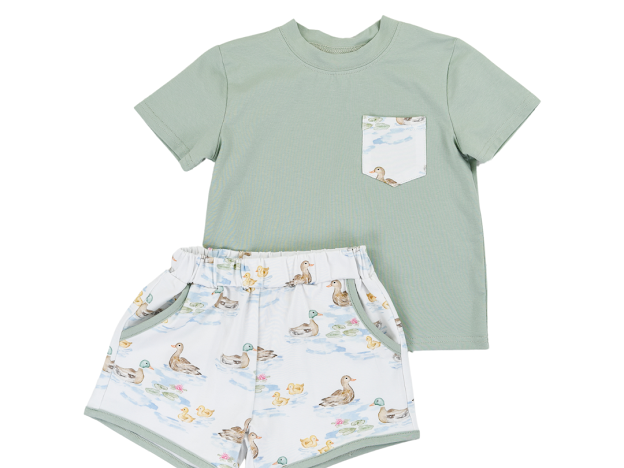 Darling Ducks Boys Play Pocket Short Set