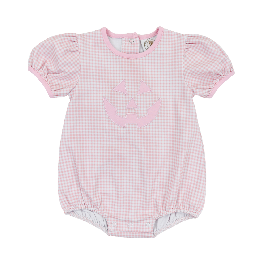 Jack O Lantern Pink Gingham Girls Bubble