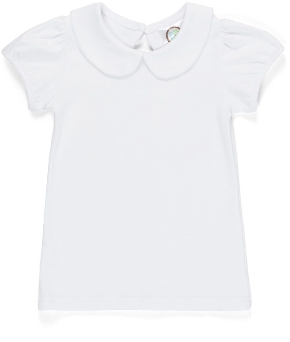 Girls Peter Pan Collar Puff Sleeve SS shirt
