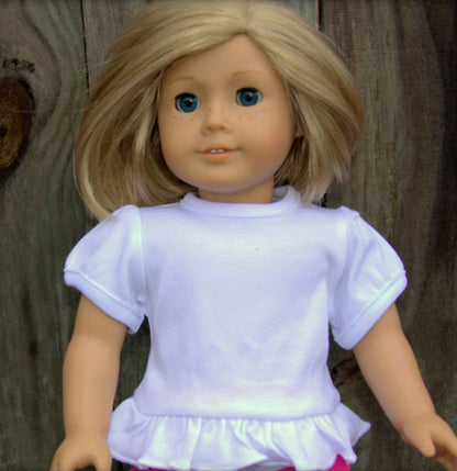 Custom Dolly Matching Ruffled Tee LIGHT PINK