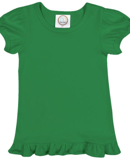 Golf Green Ruffled Tee Girls