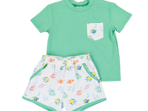 Fish Frenzy Boys Play Pocket Short Set