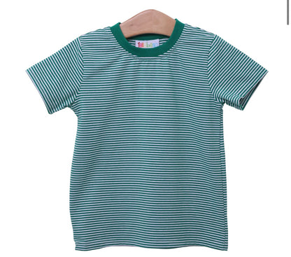 Jellybean Green Stripe Graham Tee Pick your MINI design