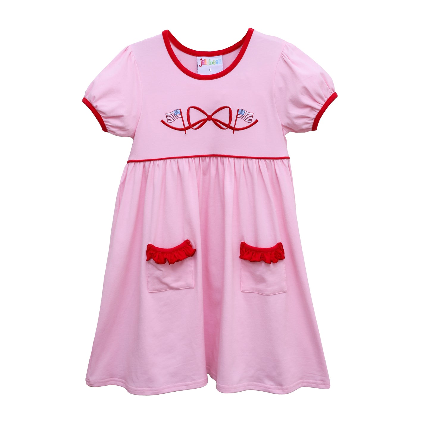 American Flag Bow Embroidery Dress