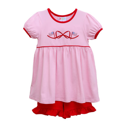 American Flag bow short set