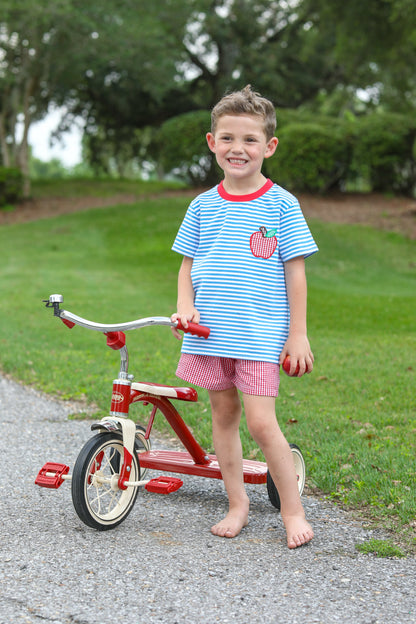 Apple Pocket Applique Shorts Set