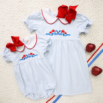 Apples and Bows embroidery bubble