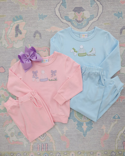 Around the Rink Jogger Set Pink and Blue