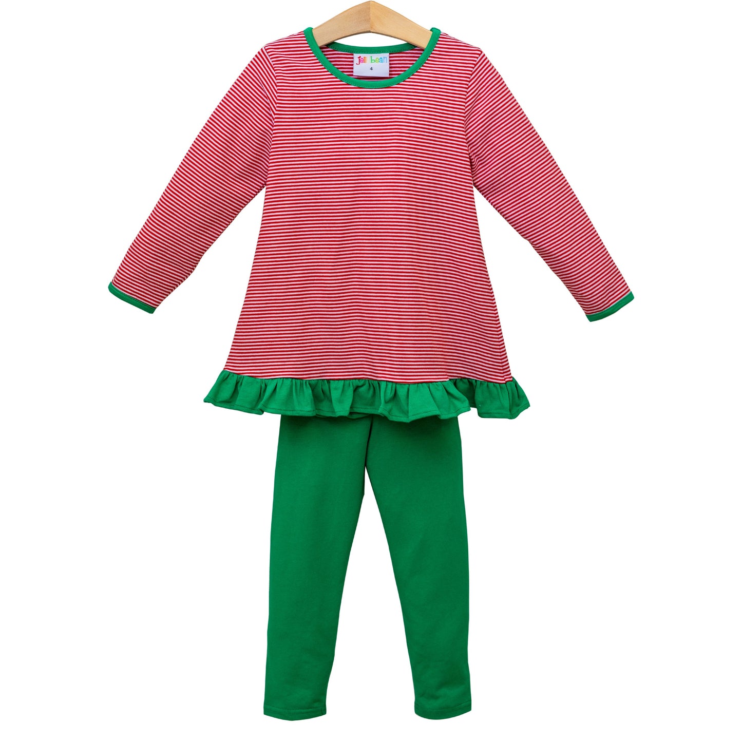 Ava Pants Stripe Red and Green Ruffled