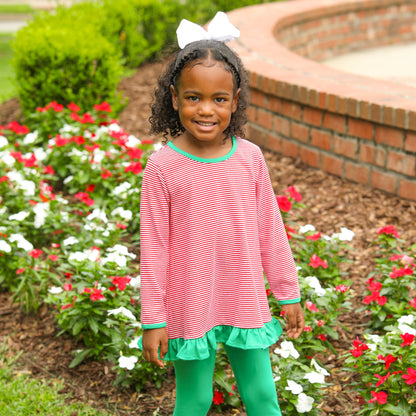 Ava Pants Stripe Red and Green Ruffled