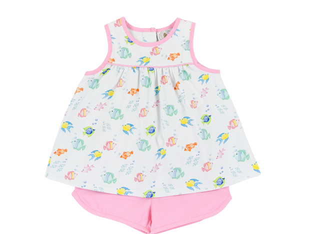 Fish Frenzy Girls Short Set