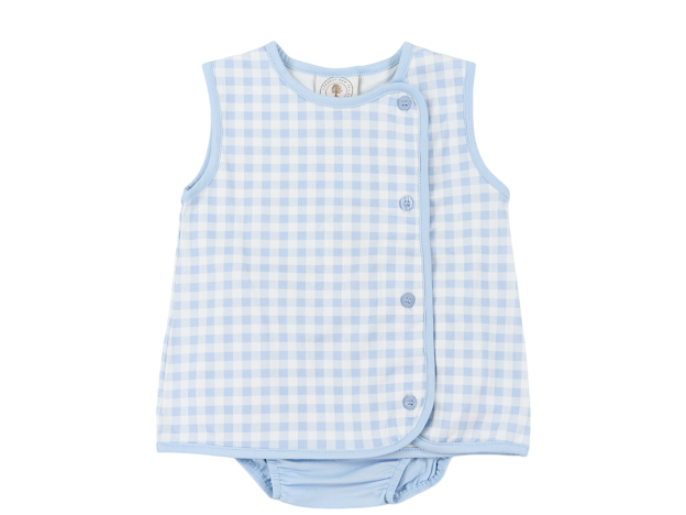 Classic Gingham Blue Boy Diaper Set