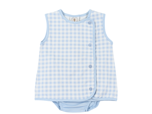 Classic Gingham Blue Boy Diaper Set