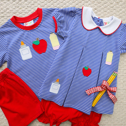 Back To School Pleat Bloomer Set