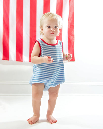 Blue and Red Stripe Avery Bubble