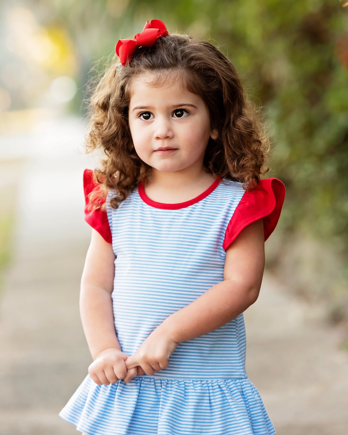 Blue Stripe and Red Skirted Bubble