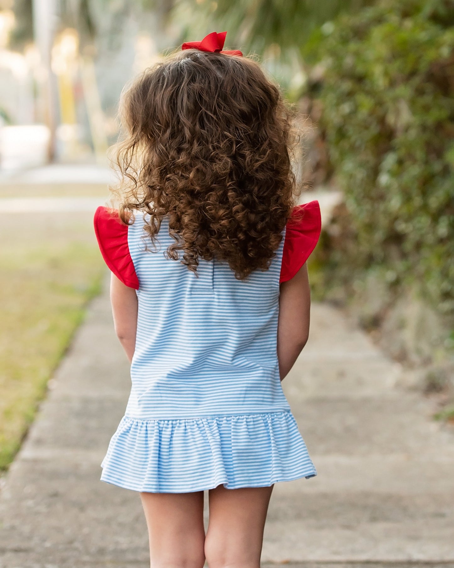 Blue Stripe and Red Skirted Bubble
