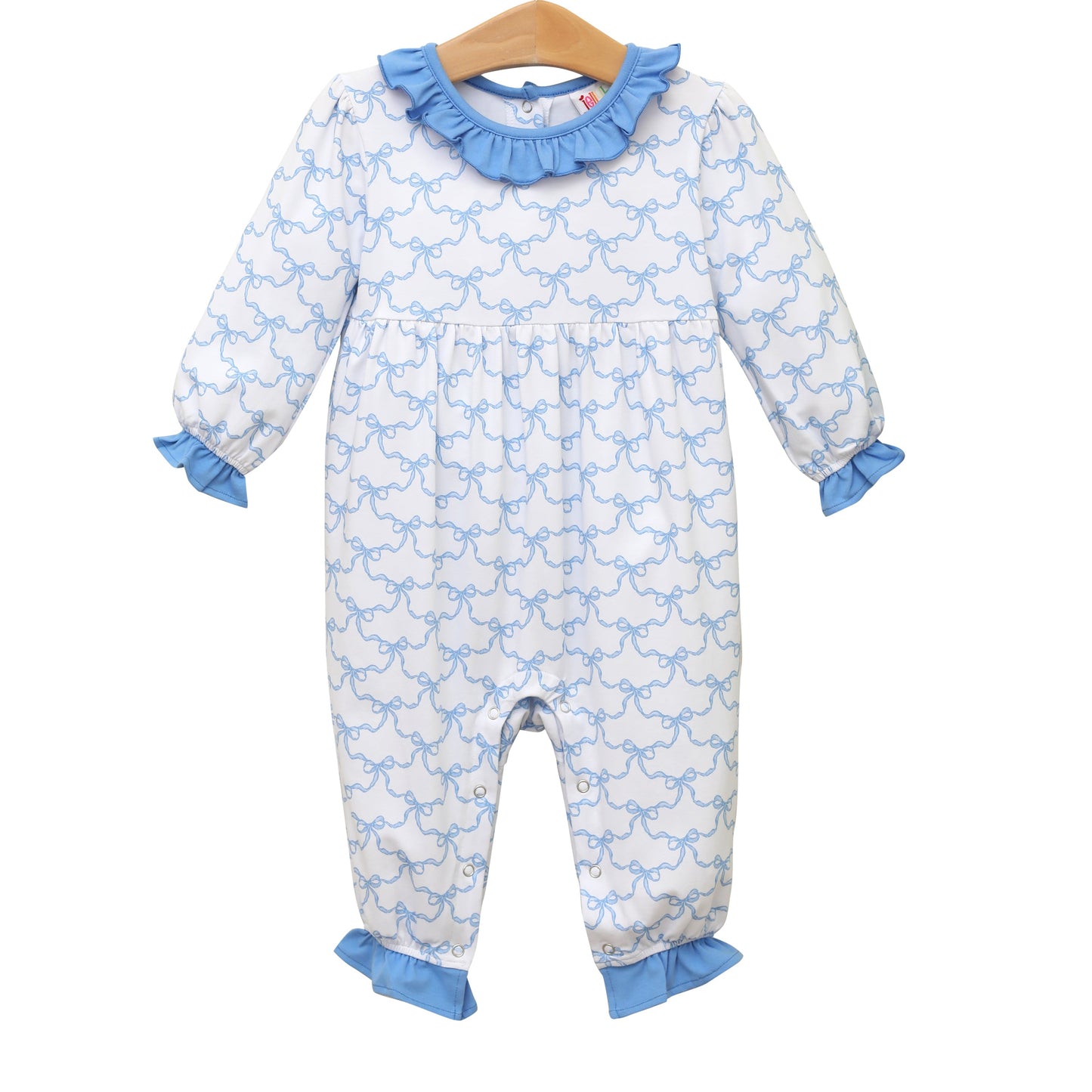 Blue Bow Trellis Romper