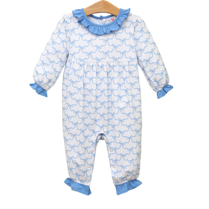 Blue Bow Trellis Romper
