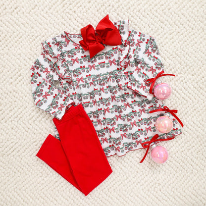 Bows and Baubles Flutter Pants Set