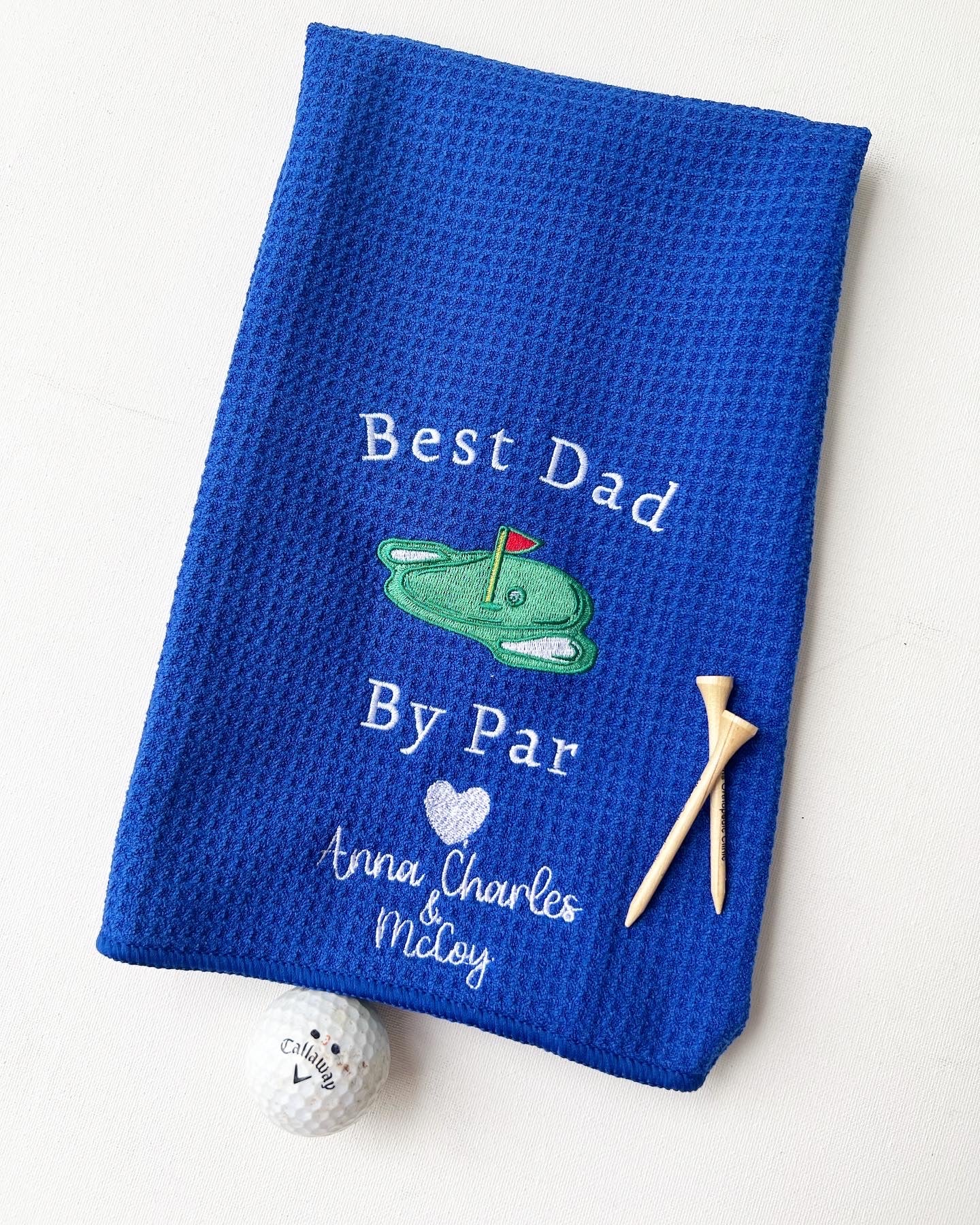 Customized Father's Day Golf Towel with clip for golf bag