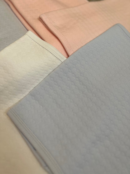 Plush Pearl Luxury Baby Bib, Burp, or Blanket or full set PINK, BLUE,WHITE