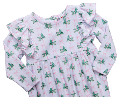Candy Cane Ruffled Romper