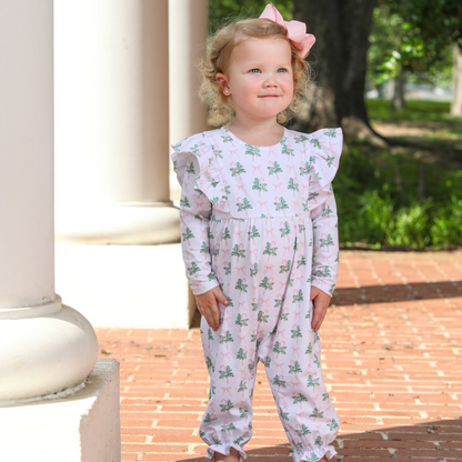 Candy Cane Ruffled Romper