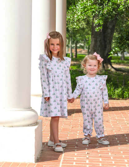 Candy Cane Ruffled Romper
