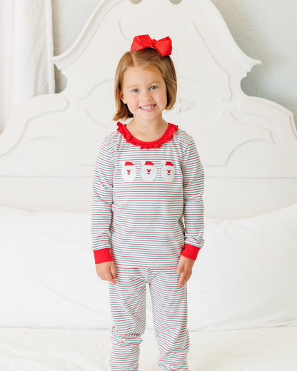 Christmas Candy Stripe Santa Ruffle Set