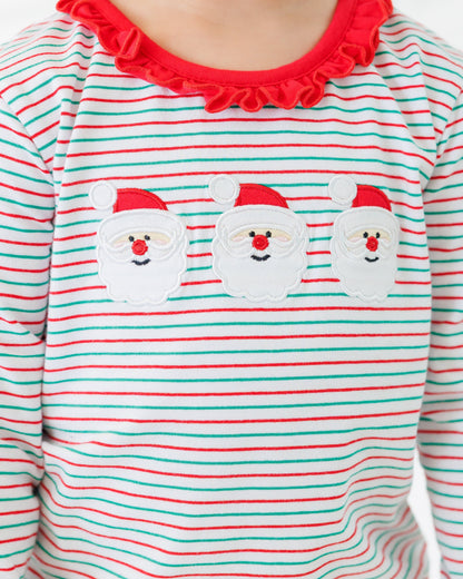 Christmas Candy Stripe Santa Ruffle Set